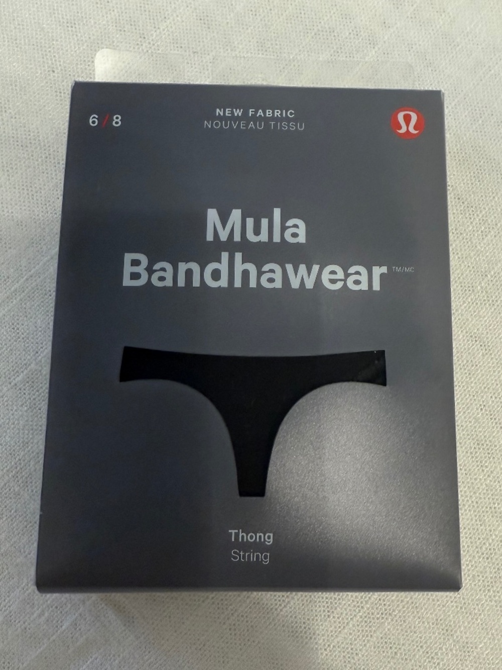 Brand New Lululemon "Mula Bandhawear" Black Thong Underwear, Size Medium or 6/8
